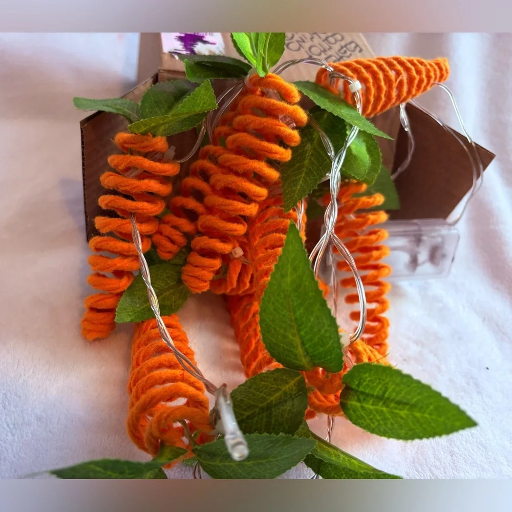 Easter Spiral Carrot String Lights Kelly